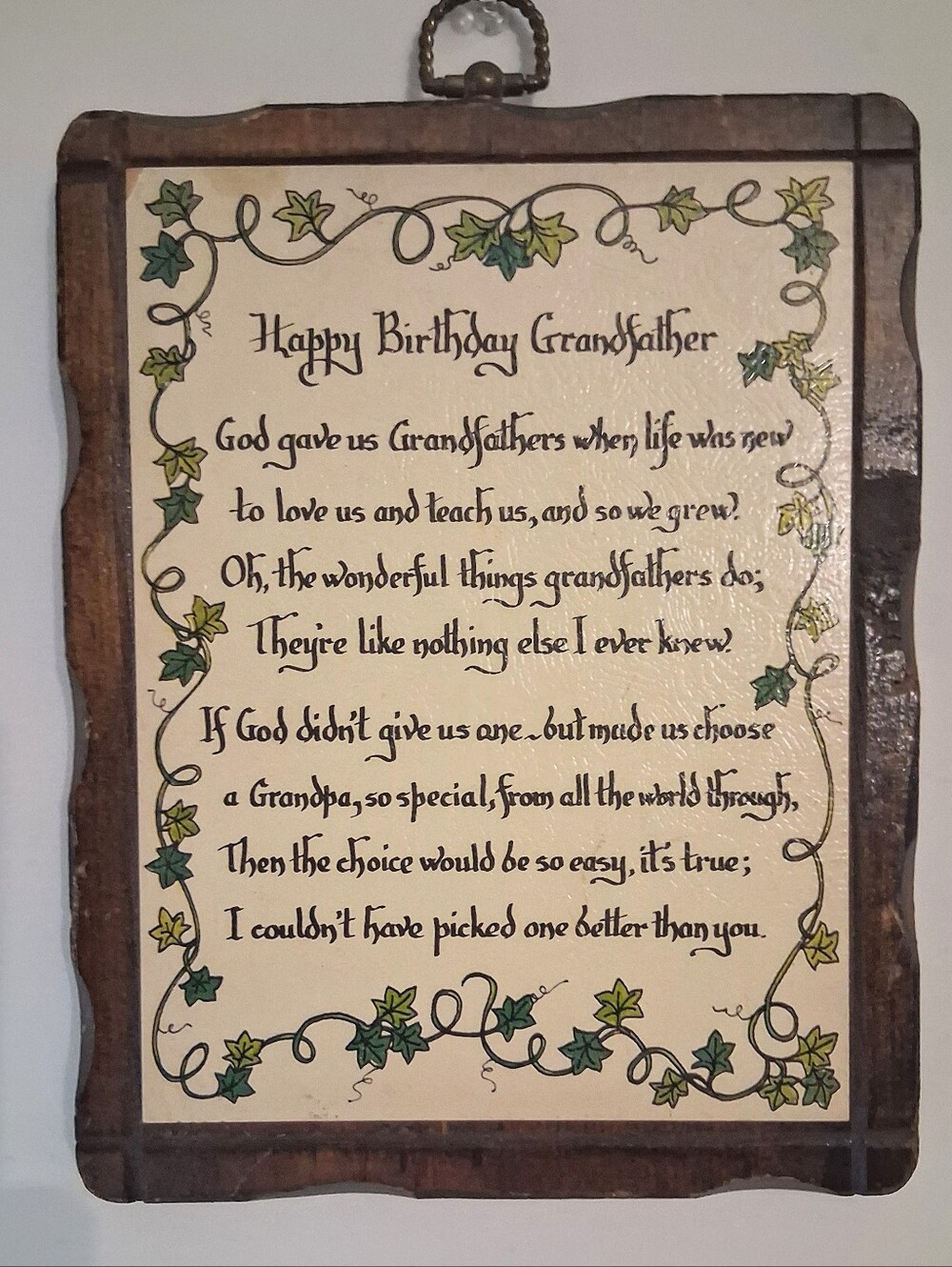 Jerry Schultz Co. 1960s/70s Carved Pine Iconic Wall Plaque - "Grandfather"